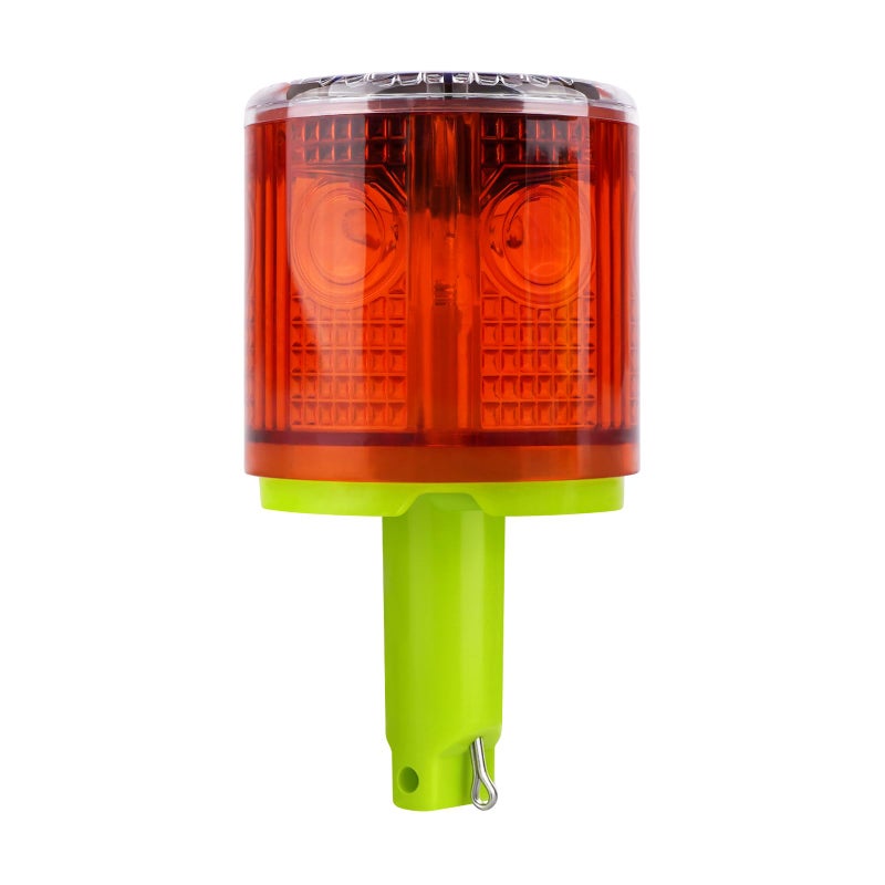 Aolyty Solar Strobe Warning Light 360 Degree Single Column Super Bright Waterproof IP54 for Construction Traffic Dock Marine Light Control Flashing (Red) - Image 1